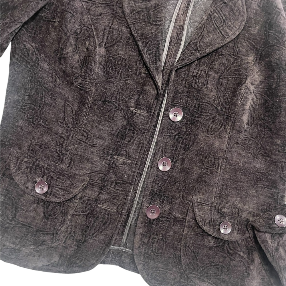 Euc Nomadic Traders Black Patterned Blazer Size S - image 4